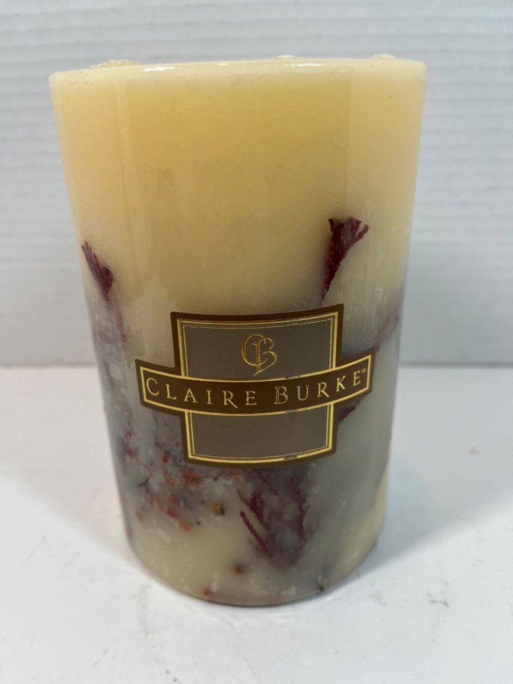 Claire Burke Cinnamon & Spice Scented Botanical Pillar Candle 4"x6" 70 Hour Burn